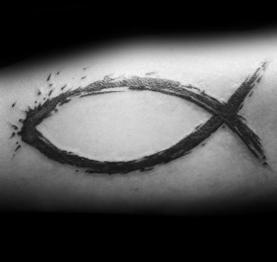 40 Ichthus Tattoo-Designs für Männer - Jesus Fisch Tinte Ideen  