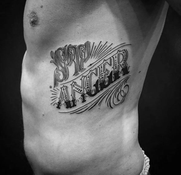 60 Typografie Tattoos für Männer - Word Font Design Ink Ideen  