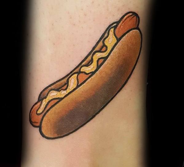 40 Hot Dog Tattoo Designs für Männer - Food Ink Ideen  