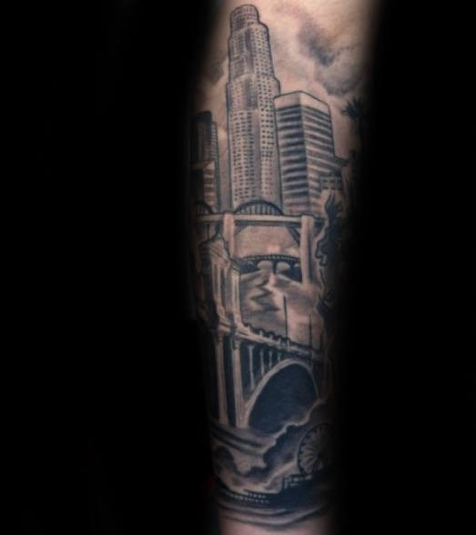 70 Stadt Skyline Tattoo Designs für Männer - Downtown Ink Ideen  