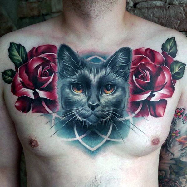 60 Badass Brust Tattoos für Männer - Manly Ink Design-Ideen  