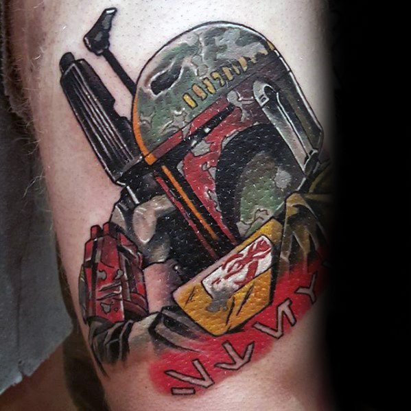 40 Mandalorian Tattoo Designs für Männer - Star Wars Ink Ideen  