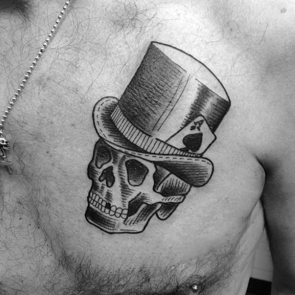 30 Schädel mit Top Hat Tattoo Designs für Männer - Manly Ink Ideen  