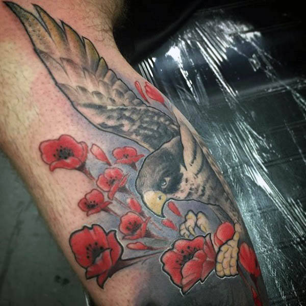 75 Mohn Tattoo Designs für Männer - Remembrance Flower Ink  