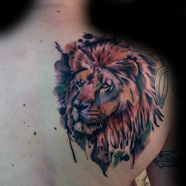 50 Löwen Schulter Tattoo Designs für Männer - Maskulin Ink Ideen  
