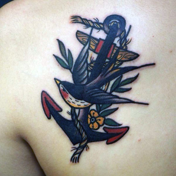 70 traditionelle Anker Tattoo Designs für Männer - Vintage Ideen  