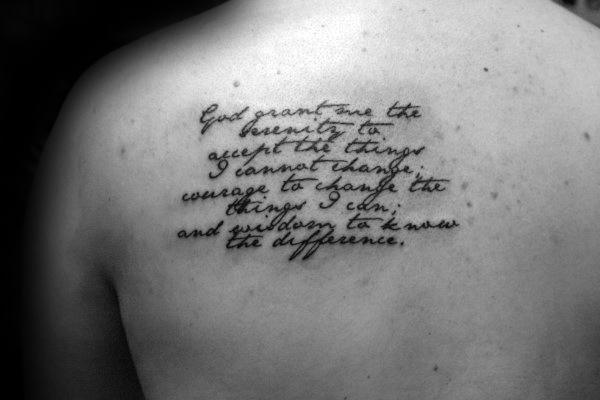 50 Serenity Prayer Tattoo Designs für Männer - Emporhebende Ideen  