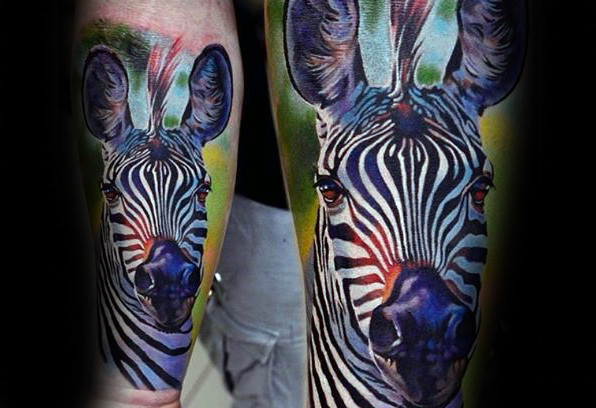 40 Zebra Tattoos für Männer - Safari Striped Design-Ideen  