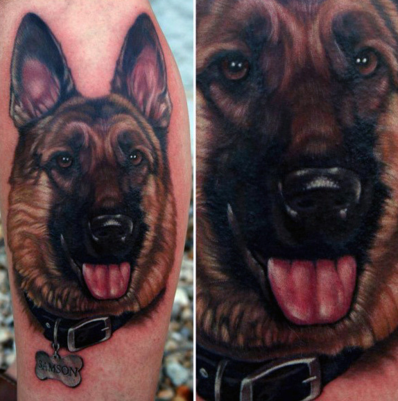 30 Deutscher Schäferhund Tattoo Designs für Männer - Hund Tinte Ideen  