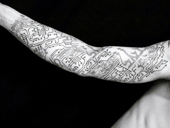 60 Circuit Board Tattoo Designs für Männer - Elektronische Tinte Ideen  