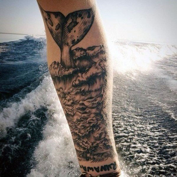 100 Wal Tattoo Designs für Männer - Coole Behemoths des Meeres  