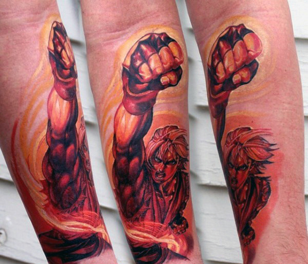 40 Street Fighter Tattoo Designs für Männer - Videospiel-Tinten-Ideen  