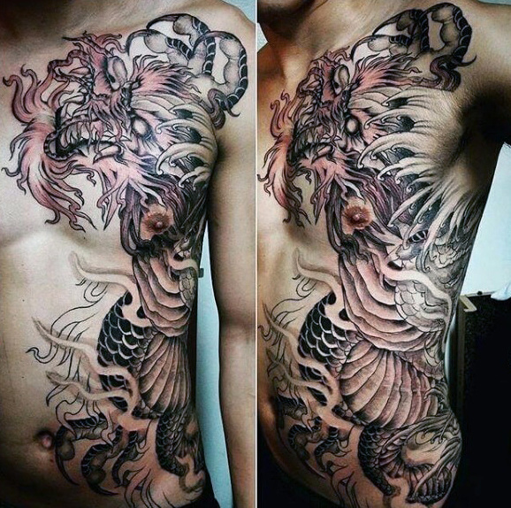 50 chinesische Drache Tattoo Designs für Männer - flammende Tinte Ideen  