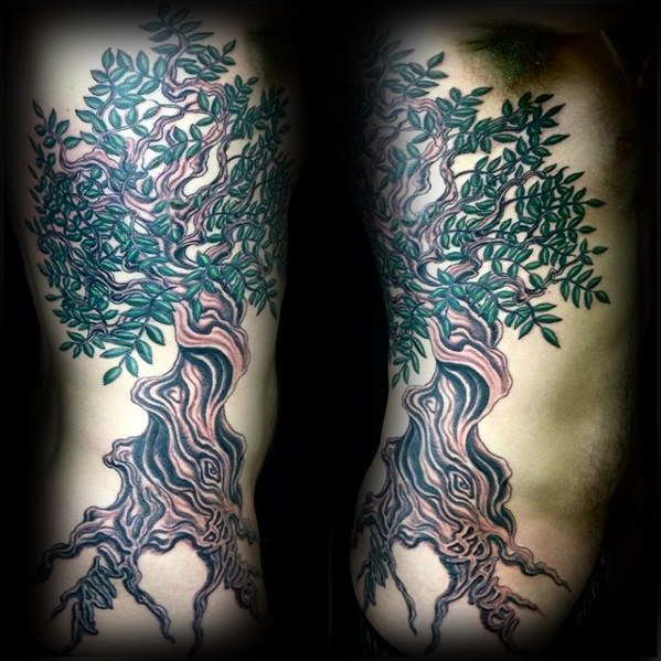 30 Olivenbaum Tattoo Designs für Männer - Olea Europaea Tinte Ideen  