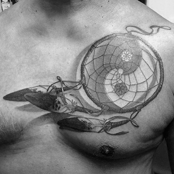 100 Dreamcatcher Tattoos für Männer - Göttliche Design-Ideen  
