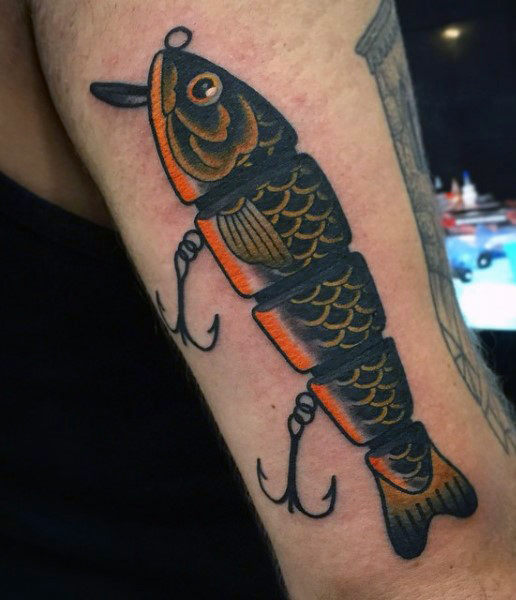 75 Fisch Haken Tattoo Designs für Männer - Tinte wert Fang  
