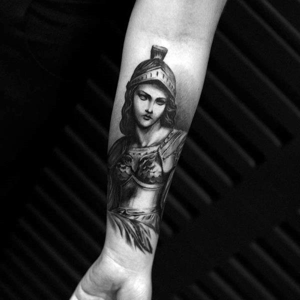 60 Athena Tattoo Designs für Männer - Ancient Greek Goddess Ideen  