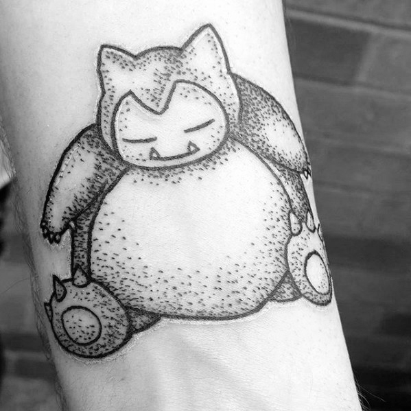 30 Snorlax Tattoo Designs für Männer - Pokemon Ink Ideen  