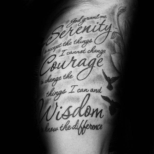 50 Serenity Prayer Tattoo Designs für Männer - Emporhebende Ideen  