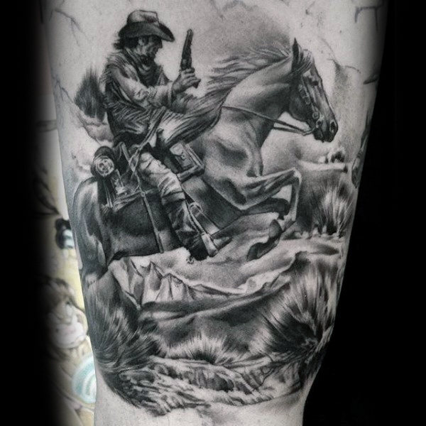 90 Cowboy Tattoos für Männer - Wild Wild West Designs  