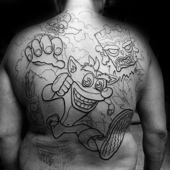 40 Crash Bandicoot Tattoo-Designs für Männer - Videospiel-Ideen  