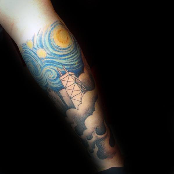 40 Sternennacht Tattoo-Designs für Männer - Malerei-Tinte-Ideen  