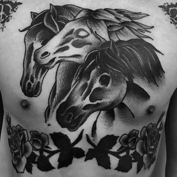 40 traditionelle Pferd Tattoo-Designs für Männer - Retro-Tinte Ideen  