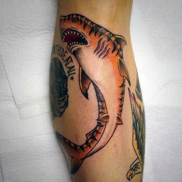 50 Tiger Shark Tattoo Designs für Männer - Sea Tiger Ink Ideen  