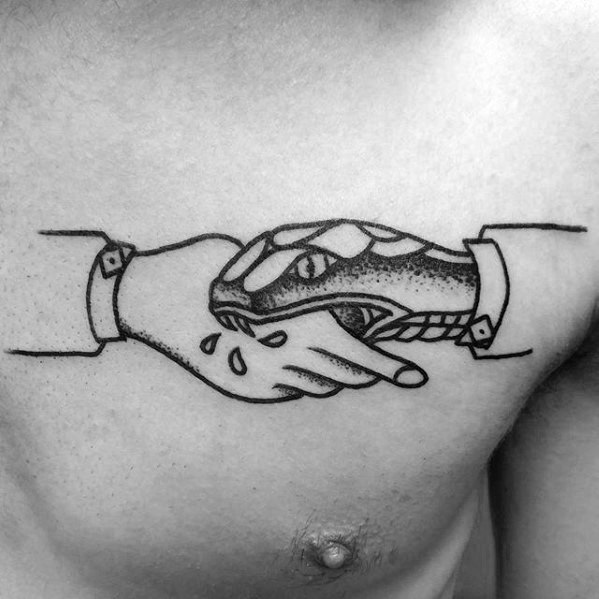 60 Handshake Tattoo Designs für Männer - symbolische Tinte Ideen  