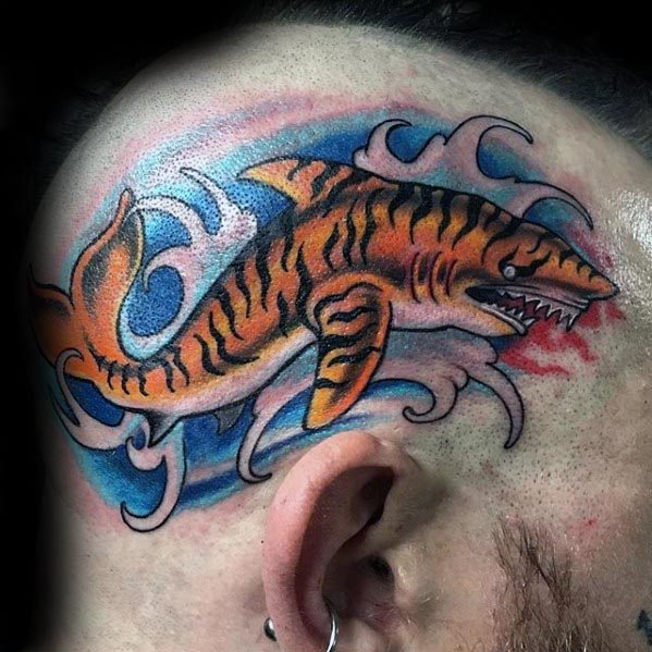 50 Tiger Shark Tattoo Designs für Männer - Sea Tiger Ink Ideen  