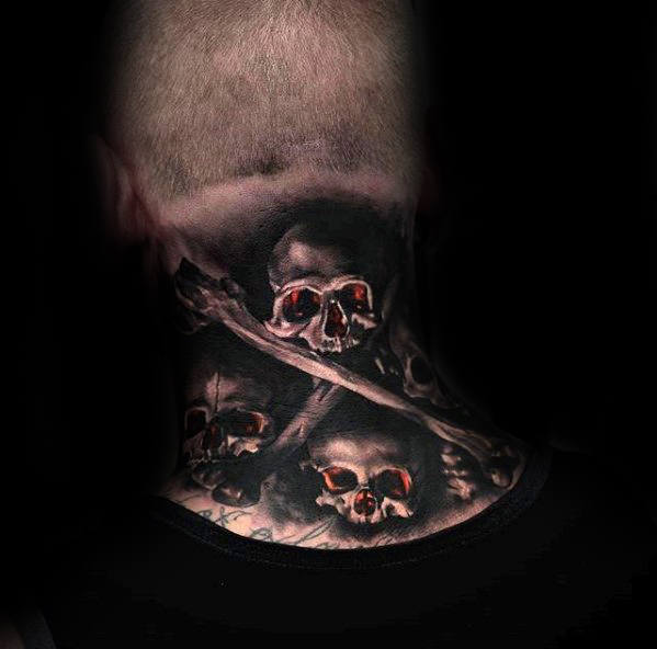 50 3D Skull Tattoo Designs für Männer - Cool Cranium Ink Ideen  