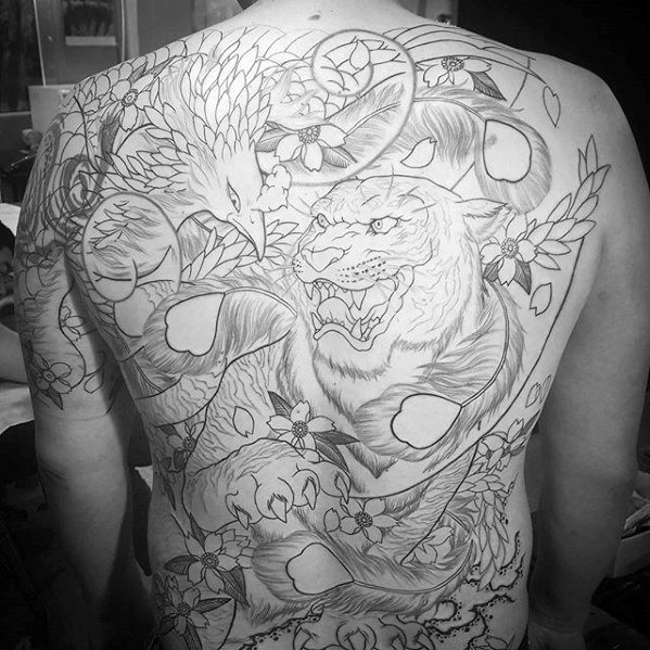50 japanische Phoenix Tattoo Designs für Männer - mythische Tinte Ideen  