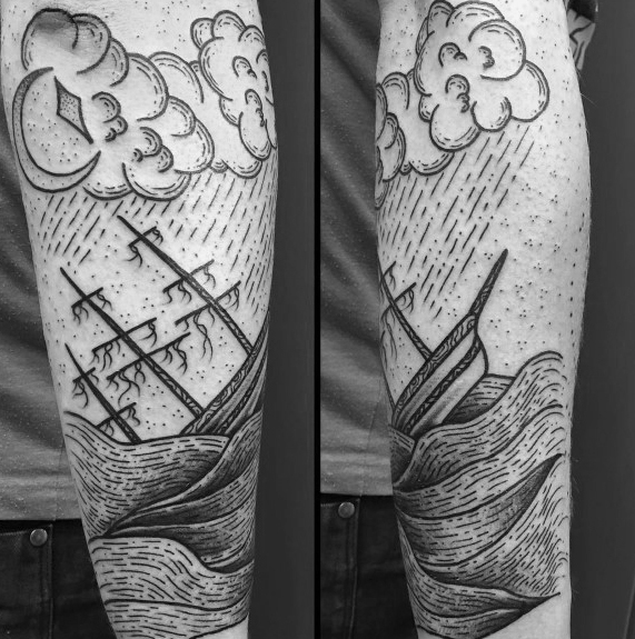 40 sinkende Schiff Tattoo Designs für Männer - Shipwreck Ink Ideas  