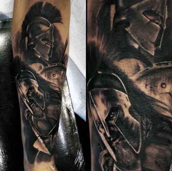50 Spartan Tattoo Designs für Männer - männliche Krieger Ideen  