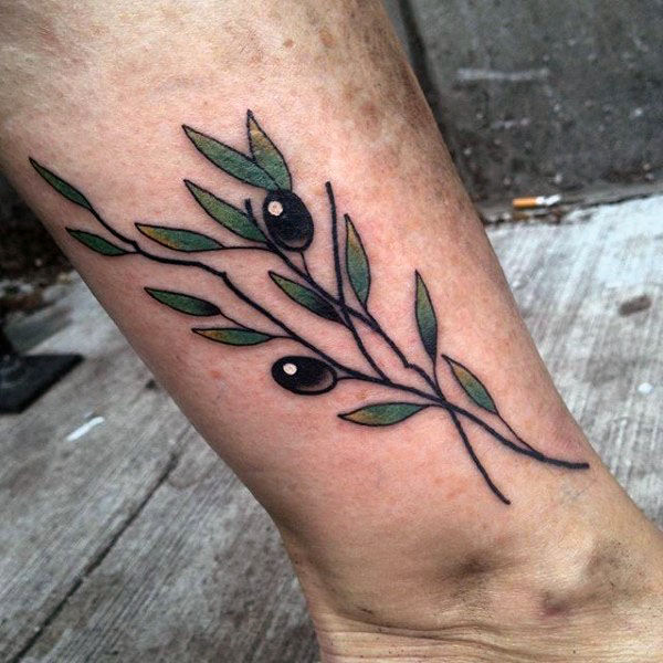 70 Olive Branch Tattoo-Designs für Männer - dekorative Tinte Ideen  