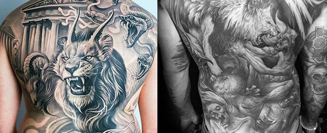 50 Löwen Zurück Tattoo Designs für Männer Masculine Big Cat Ink Ideen