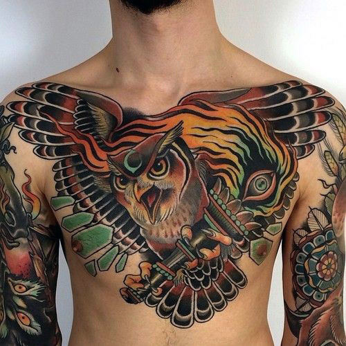 70 Eule Tattoos für Männer - Kreatur der Nacht Designs  