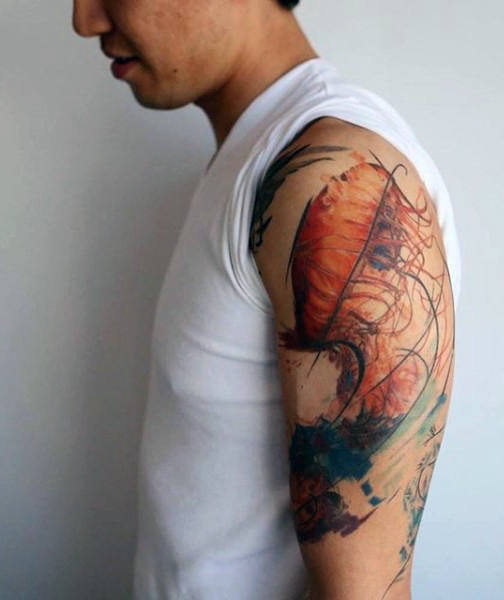 100 Quallen Tattoo-Designs für Männer - Free-Schwimmen Marine Ink Ideen  