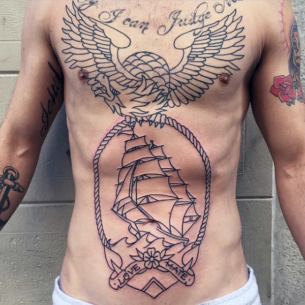60 Banner Tattoos für Männer - winken Word Ink Design-Ideen  