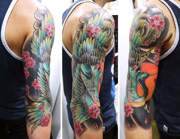 70 Heron Tattoo Designs für Männer - Coastal Bird Ink Ideen  