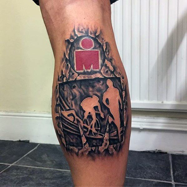 80 Ironman Tattoo Designs für Männer - Triathlon-Tinten-Ideen  