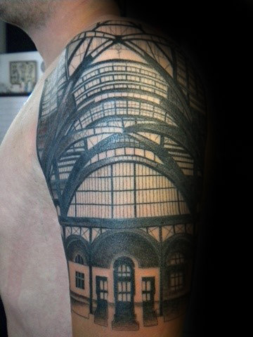 90 Building Tattoos für Männer - Architektur Ink Design-Ideen  