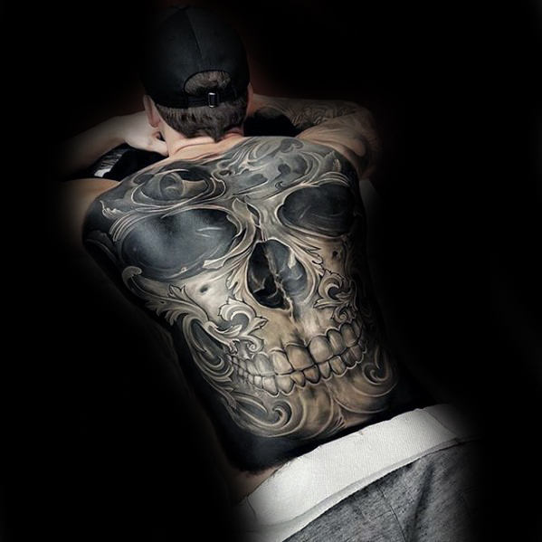 50 3D Skull Tattoo Designs für Männer - Cool Cranium Ink Ideen  