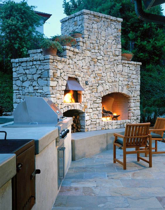 70 Outdoor Kamin Designs für Männer - Cool Fire Pit Ideen  