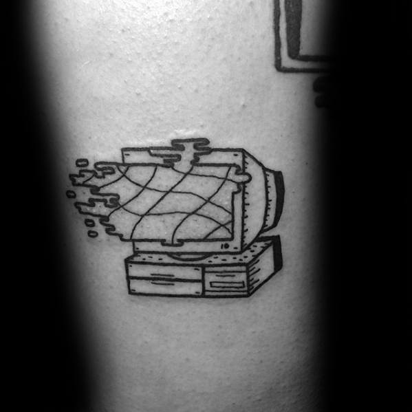 50 Computer Tattoo Designs für Männer - Technologie Tinte Ideen  