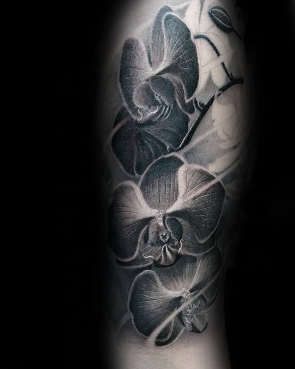 70 Orchidee Tattoos für Männer - zeitlose Blumen Design-Ideen  