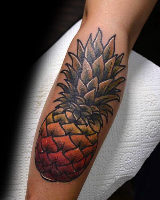 60 Ananas Tattoo Designs für Männer - tropische Früchte Ideen  