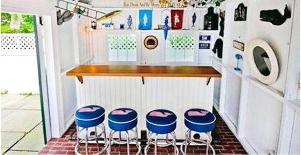 50 Pub Shed Bar Ideen für Männer - Cool Backyard Retreat Designs  