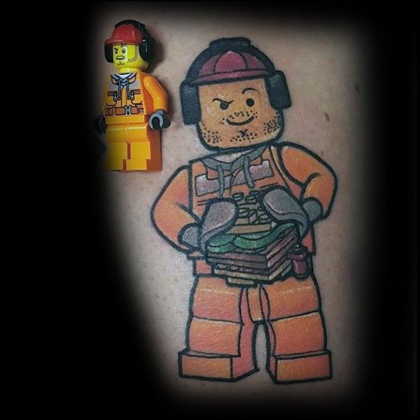 60 Lego Tattoo Designs für Männer - Spielzeug Baustein Tinte Ideen  
