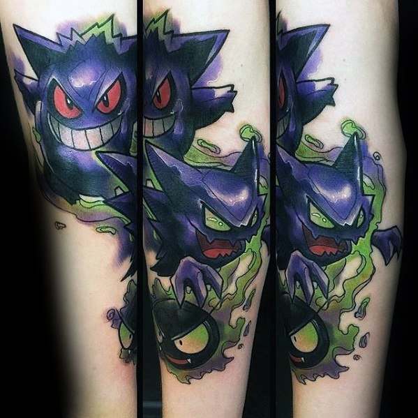 60 Gengar Tattoo Designs für Männer - Pokemon Ink Ideas  